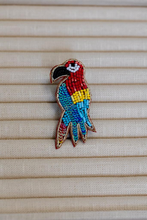 Load image into Gallery viewer, Parrot Beaded Brooch - Red/Yellow/Blue
