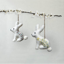 Load image into Gallery viewer, East of India Hanging Embroidered Rabbit - Large
