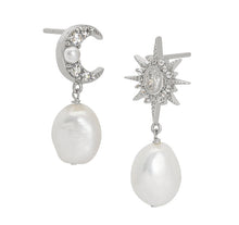 Load image into Gallery viewer, Amelia Scott Mismatch Luna Moon &amp; Star Baroque Pearl Stud Earrings
