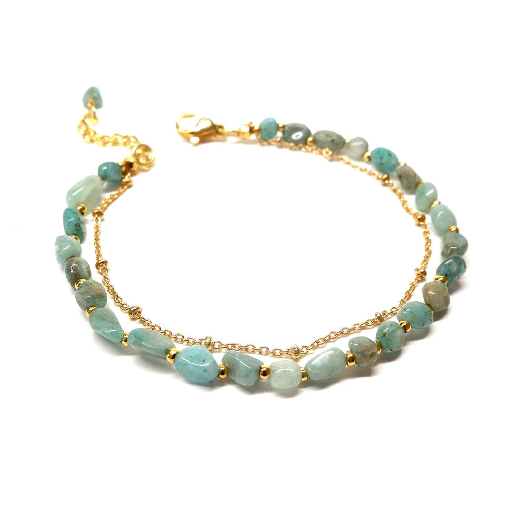 Annabella Moore Amazonite Gemstone Bracelet in a Bottle