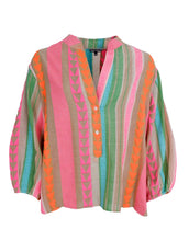 Load image into Gallery viewer, Black Colour DK Corfu ‘Pink Multi’ Shirt - One Size
