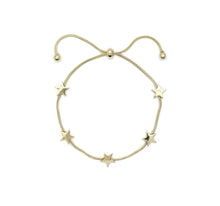 Load image into Gallery viewer, Five Small Stars Adjustable Bracelet - Gold or Silver
