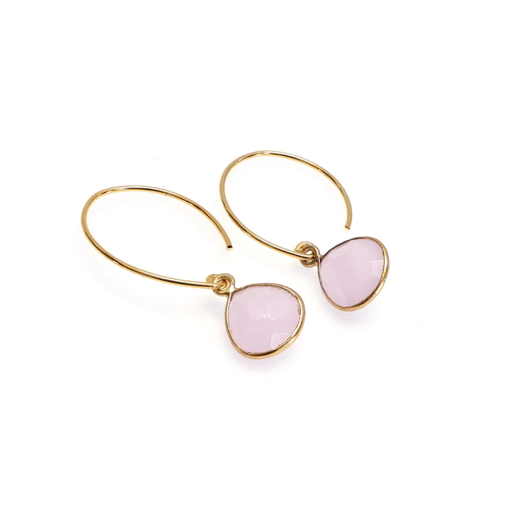 Annabella Moore Teardrop Earrings in a Bottle Rose Chalcedony