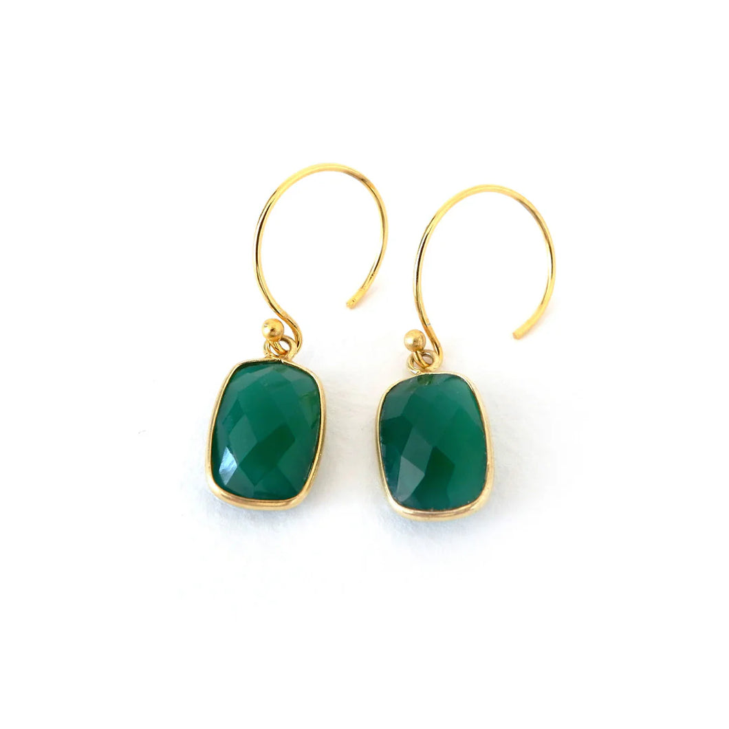 Annabella Moore Green Onyx Square Drop Earrings in a Bottle