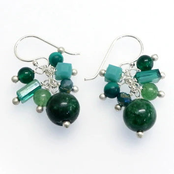 Annabella Moore Jade Cluster Earrings in a Bottle