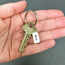 Load image into Gallery viewer, East of India Mum / Dad Porcelain Keyrings
