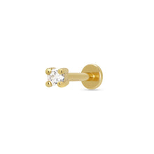 Load image into Gallery viewer, Scream Pretty Teeny Flat Back Earring with Clear Stone- Gold
