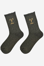 Load image into Gallery viewer, Sock Talk Women’s Zodiac Glitter Socks
