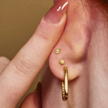 Load image into Gallery viewer, Scream Pretty Teeny Flat Back Earring with Clear Stone- Gold
