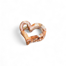 Load image into Gallery viewer, Heart Hair Claw - Caramel Marble
