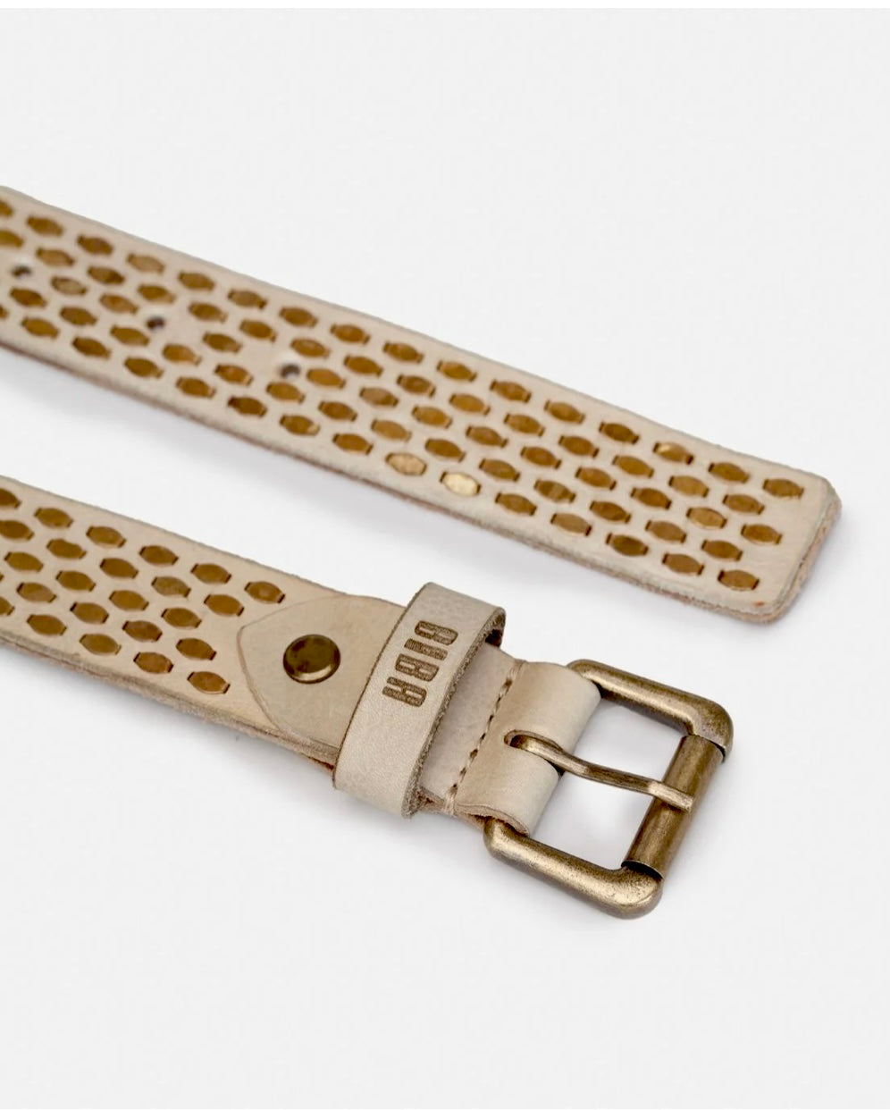 BIBA Cream Lovington Studded Leather Belt - 3 Lengths