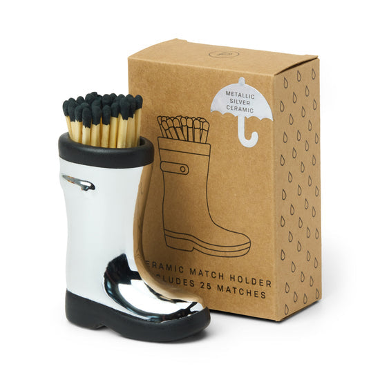 Paddywax Wellington Boot Match Holder - Chrome