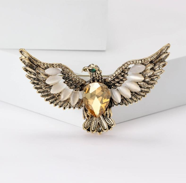 Crystal Eagle Brooch