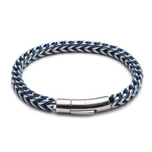 Load image into Gallery viewer, Tribal Steel Men’s Stainless Steel Sports Bracelet - Blue
