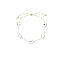 Load image into Gallery viewer, Five Small Hearts Adjustable Bracelet - Gold or Silver
