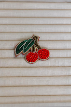 Load image into Gallery viewer, Cherry Beaded Brooch - Red
