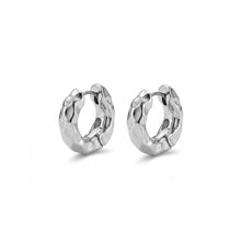 Load image into Gallery viewer, Small Textured Round Hoop Earrings - Gold/Silver

