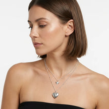 Load image into Gallery viewer, Moon &amp; Sun Layered Locket Necklace- Gold &amp; Silver
