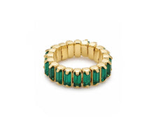 Load image into Gallery viewer, Colourful Square Resin Stone Stretch Ring in Gold
