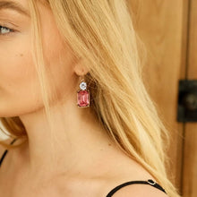 Load image into Gallery viewer, Cut Gem Drop Earrings - Rose Pink / Lilac
