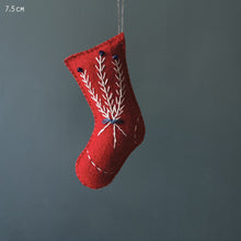 Load image into Gallery viewer, East of India Felt Embroidered Stocking - 2 Colours
