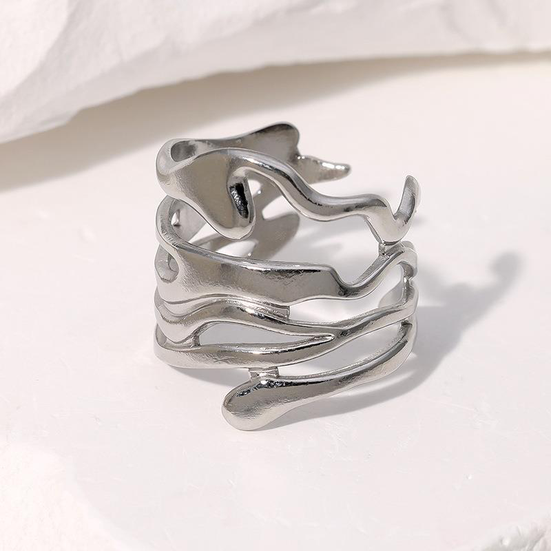 Twisted Multi Band Ring - Silver