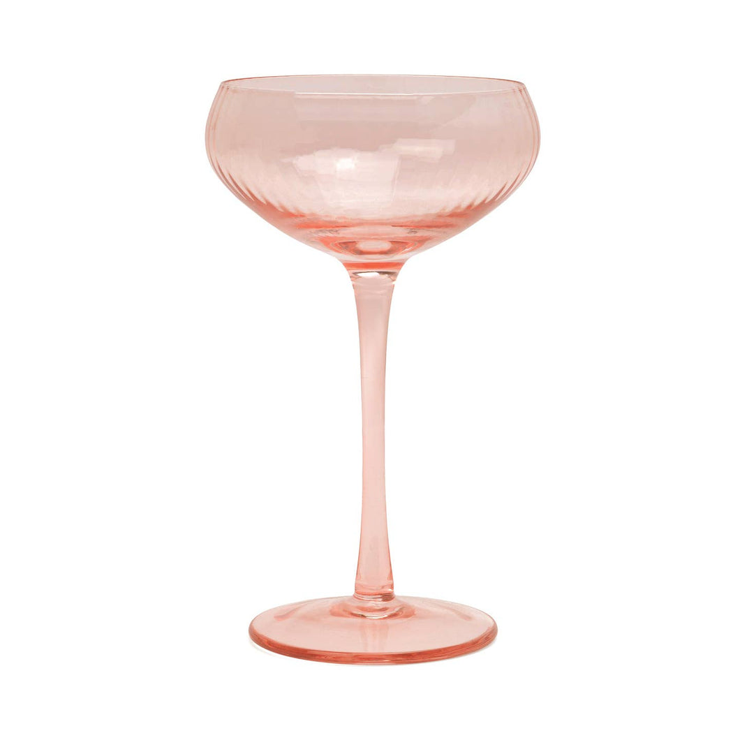 “Here’s How” Set of 2 Coupe Glasses - Blush