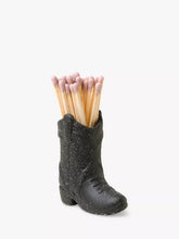Load image into Gallery viewer, Paddywax Cowboy Boot Match Holder - Black
