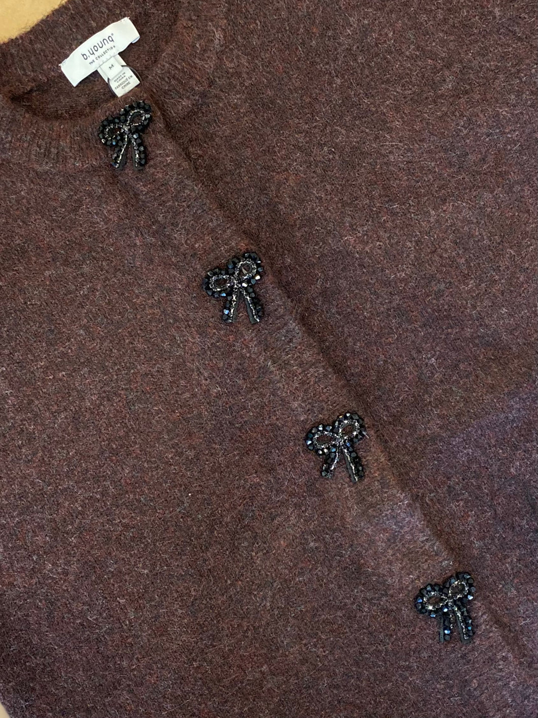 B Young Deco Bow Cardigan - 2 Colours