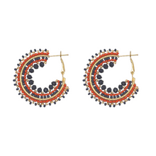 Load image into Gallery viewer, Beaded Hoop Earrings - 6 Colours
