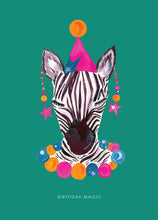 Load image into Gallery viewer, Zebra Birthday Magic Greeting Card
