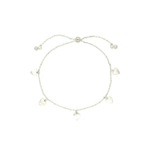 Load image into Gallery viewer, Five Brushed Hearts charm Adjustable Bracelet - Gold &amp; Silver
