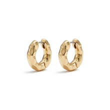 Load image into Gallery viewer, Small Textured Round Hoop Earrings - Gold/Silver
