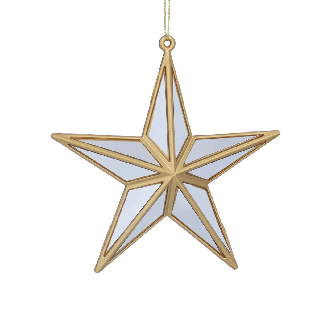 Gisela Graham Gold Mirrored Star Christmas Decoration - Small
