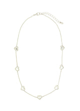 Load image into Gallery viewer, Seven Heart Charms on Snake Chain Short Necklace - Gold &amp; Silver
