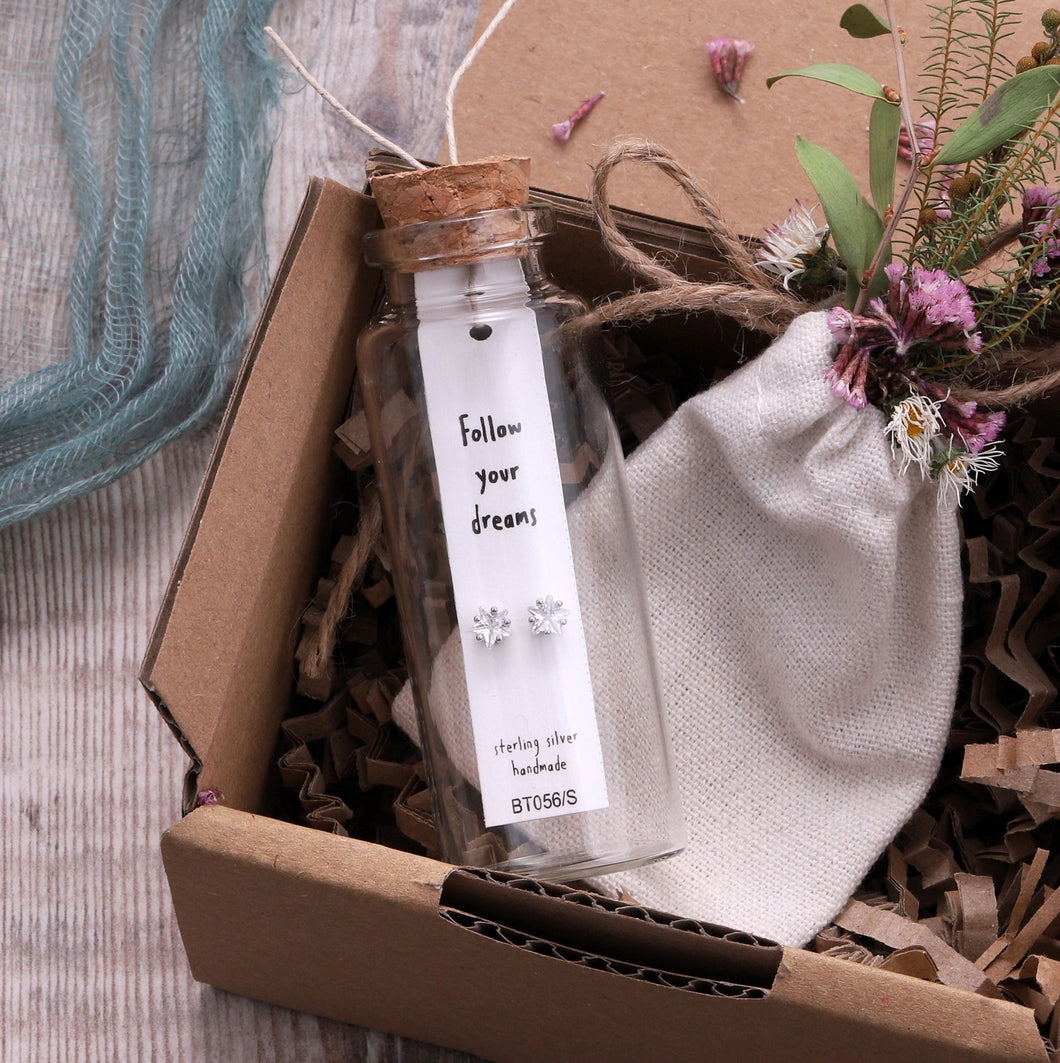 Attic Creations Message Bottle Earrings - ‘Follow your dreams”