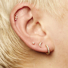 Load image into Gallery viewer, Scream Pretty Teeny Flat Back Earring with Clear Stone- Gold
