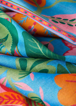 Load image into Gallery viewer, Powder Folky Floral Cornflower Cotton Scarf
