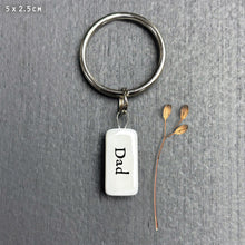Load image into Gallery viewer, East of India Mum / Dad Porcelain Keyrings
