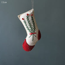Load image into Gallery viewer, East of India Felt Embroidered Stocking - 2 Colours
