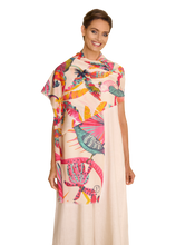 Load image into Gallery viewer, Powder Tropical Paradise Cotton Scarf
