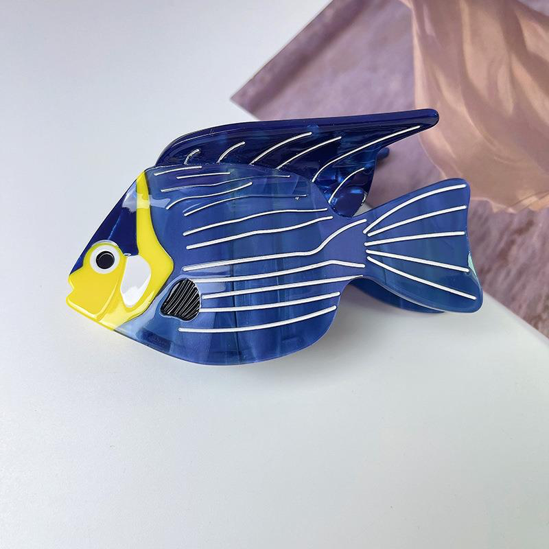 Blue & Yellow Angel Fish Hair Claw