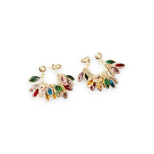 Load image into Gallery viewer, Leaf Drop Chain Earrings - Multi
