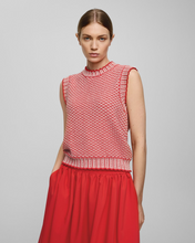 Load image into Gallery viewer, Moss Copenhagen Pilla Knitted Vest - Red/Oatmeal

