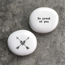 Load image into Gallery viewer, East of India Sentiment Porcelain Pebbles - 12 Options
