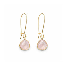 Load image into Gallery viewer, Stone Tear Drop Gold Earrings - 3 Colours
