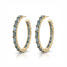 Load image into Gallery viewer, Double-Sided Stone Gold Hoop Earrings - 3 Colours
