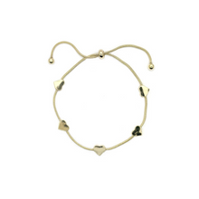 Load image into Gallery viewer, Five Hearts Adjustable Bracelet - Gold/Silver/Mixed
