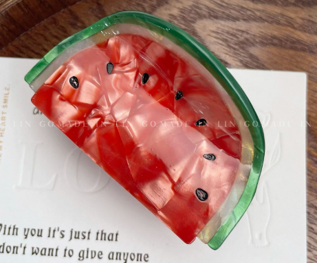 Watermelon Resin Hair Clip