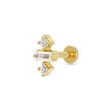 Load image into Gallery viewer, Scream Pretty Jessica Baguette Flat Back Earring - Gold
